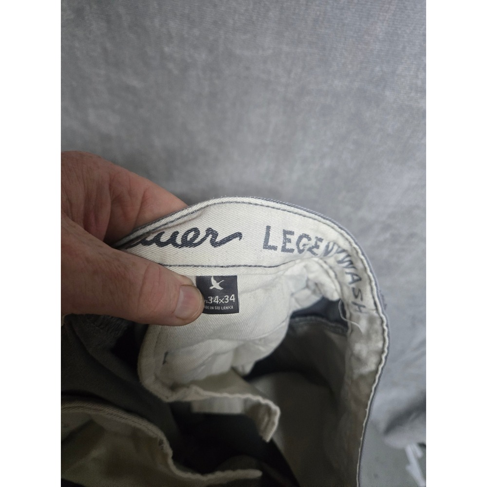 Eddie Bauer Legend Wash Chino Pants Mens 34x34 Grey Cotton Twill Straight Leg - Picture 7 of 8